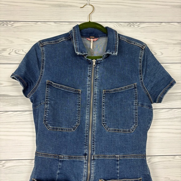 Free People Crvy Lennox Denin Romper Shortsuit Size 12 - Picture 5 of 11